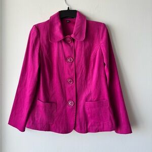 VTG Counterparts Blazer Hot Pink Faux Suede Women 6P Statement Jacket Classic